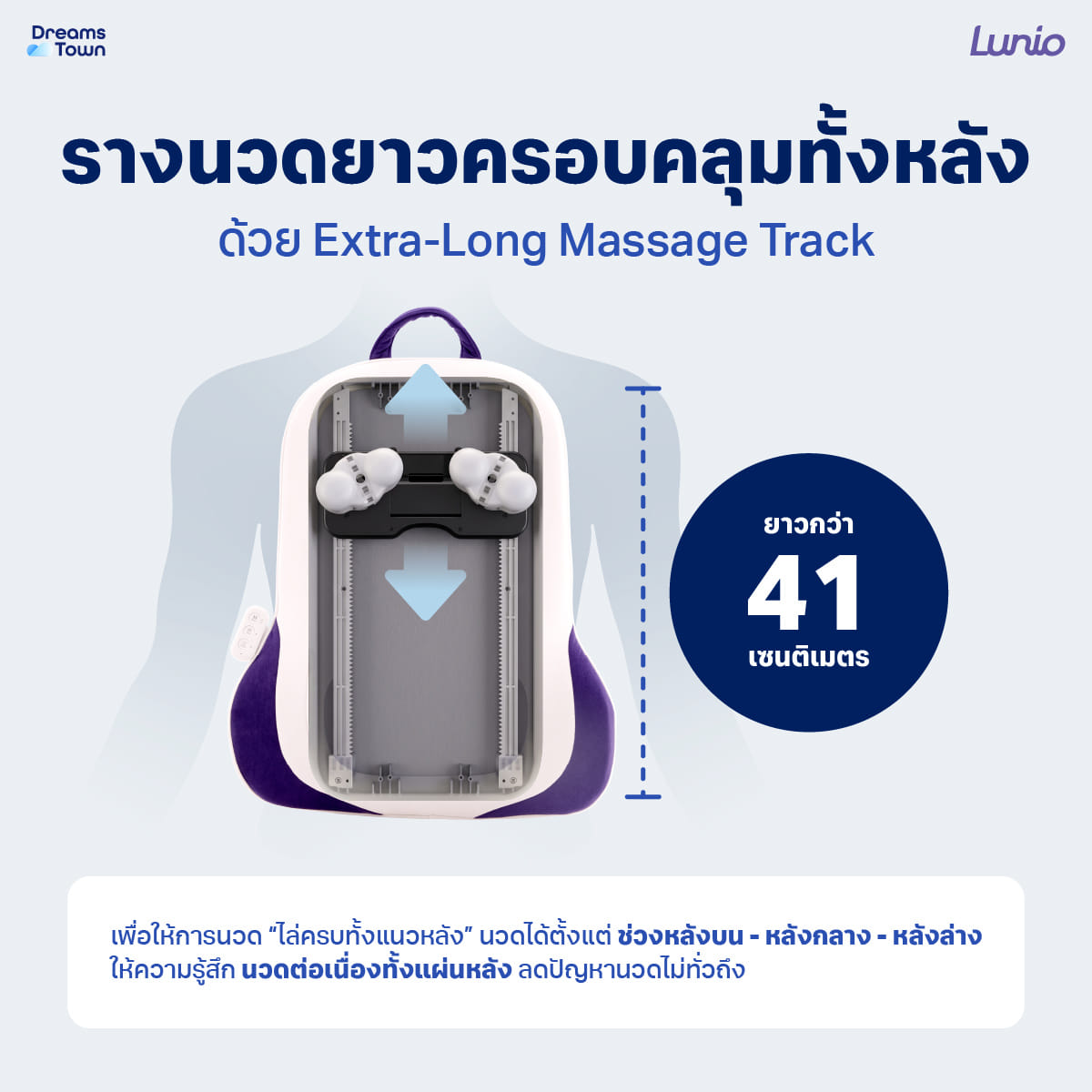 เบาะนวดหลังไฟฟ้าไร้สาย LUNIO รุ่น BACK CUSHION MASSAGER